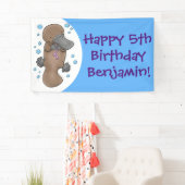 Banderoles Caricature de platypus bébé très heureuse (En situation)