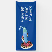 Banderoles Caricature de poisson tropical guppy très chic (Vertical)