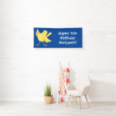 Banderoles Caricature d'oiseau canari jaune chantant mignon (En situation)