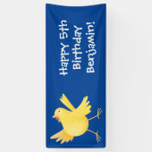 Banderoles Caricature d'oiseau canari jaune chantant mignon (Vertical)