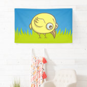 Banderoles Caricature d'oiseau jaune (En situation)