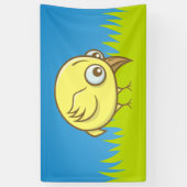 Banderoles Caricature d'oiseau jaune (Vertical)