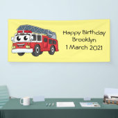 Banderoles Caricature du moteur de feu joyeux (Salon professionnel)