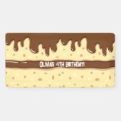 Banderoles Caricature en tranches de gâteau fête anniversaire (Horizontal)