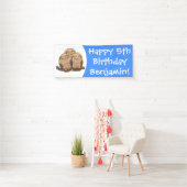 Banderoles Caricature en trio de chouette (En situation)