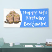 Banderoles Caricature en trio de chouette (Salon professionnel)