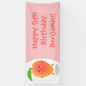 Banderoles Caricature jaune mangue mignonne (Vertical)