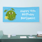 Banderoles Caricature joli et souriant de pastèque (Salon professionnel)