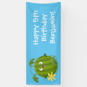 Banderoles Caricature joli et souriant de pastèque (Vertical)