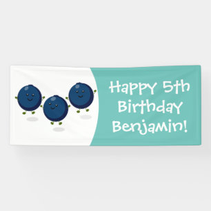 Banderoles Caricature mignonne de bleuets violets