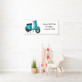 Banderoles Caricature moto mopée mûre illustration (En situation)