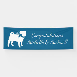 Banderoles Carlin Chien Baby shower Garçon Bleu avec Bow