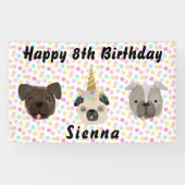 Banderoles Carlin Unicorn Petite fille fête d'anniversaire (Horizontal)