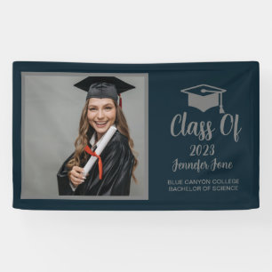 Banderoles Carré de graduation personnalisé Modern Script Sil