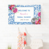 Banderoles Carreaux bleus Dancing Queen Disco Fête des mariée (En situation)