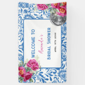 Banderoles Carreaux bleus Dancing Queen Disco Fête des mariée (Vertical)