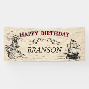Banderoles Carte au trésor pirate vintage Joyeux Anniversaire