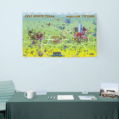 Banderoles Carte de Dallas Fort Worth Texas Cartoon (Salon professionnel)