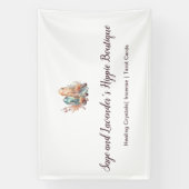 Banderoles Carte de visite cristaux et fleurs (Verticale)