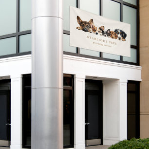 Banderoles Carte de visite du service de toilettage des chien