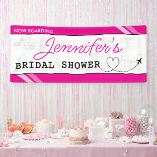 Banderoles Carte d'embarquement rose pour Baby Shower