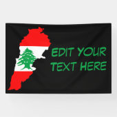 Banderoles Carte du Liban avec drapeau (Horizontal)
