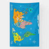 Banderoles Carte du monde avec drapeaux (Verticale)