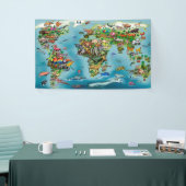 Banderoles Carte du monde des animaux (Salon professionnel)