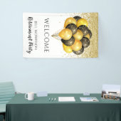 Banderoles Carte Gold Black White Retraite Party (Salon professionnel)