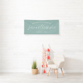 Banderoles Cascade Eucalyptus Solide Bandeau de mariage perso (En situation)