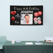 Banderoles Casino Joyeux Anniversaire N'Importe Quel Âge (Salon professionnel)