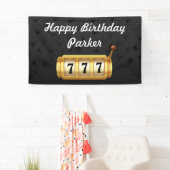 Banderoles Casino Nuit Joyeuse fête d'anniversaire Black Gold (En situation)