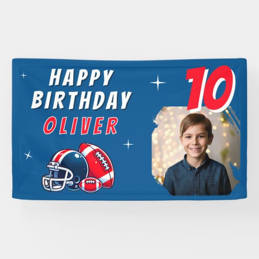 Banderoles Casque de ballon de football Photo de dessin animé (Horizontal)