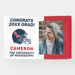 Banderoles Casque Ole Miss Football   bleu foncé