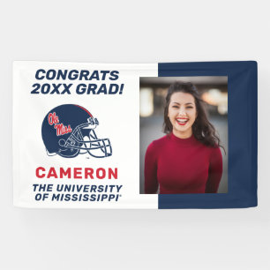 Banderoles Casque Ole Miss Football   bleu foncé