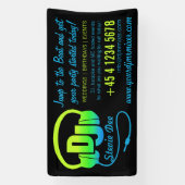 Banderoles Casques DJ bleu vert bleu sur noir promotionnel (Verticale)