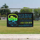 Banderoles Casques DJ bleu vert bleu sur noir promotionnel (Insitu)