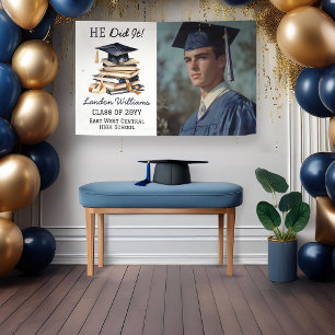 Banderoles Casquette de grade Livres Diplôme Photo Il L'A F
