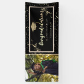 Banderoles Casquette diplômé en Parties scintillant d'or, Dip (Vertical)