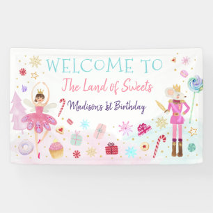 Banderoles Casse-noix Pays des sucreries Or rose Anniversaire