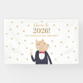 Banderoles Cat Cheers to 2026 New Year Personalized Party (Horizontal)
