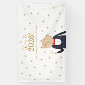 Banderoles Cat Cheers to 2026 New Year Personalized Party (Vertical)