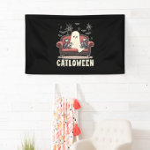 Banderoles Catloween Ghost Halloween (En situation)