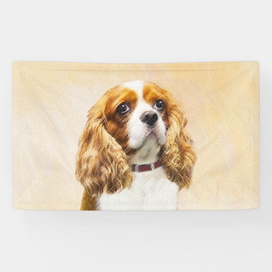 Banderoles Cavalier King Charles Spaniel Peinture originale (Horizontal)
