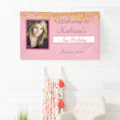 Banderoles Célébration d'anniversaire paillettes dorées (En situation)