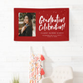 Banderoles Célébration de la graduation rouge handlettré dipl (En situation)