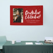 Banderoles Célébration de la graduation rouge handlettré dipl (Salon professionnel)