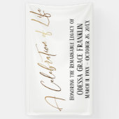 Banderoles Célébration de la vie d'or écriture typographie (Vertical)