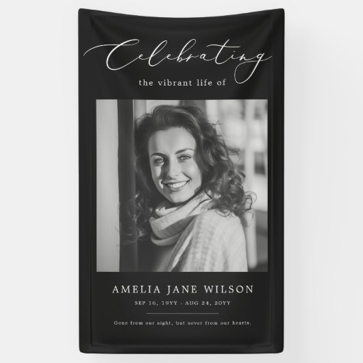 Banderoles Célébration De La Vie Photo Funeral Memorial Servi (Vertical)
