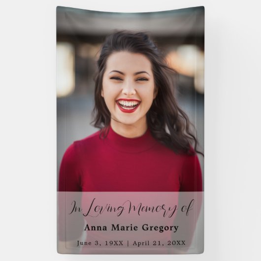 Banderoles Célébration de la vie Photo Simple funérailles com (Vertical)